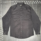Murano Easy Care Black Long Sleeve Button Down Dress Shirt Size L Murano