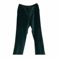 Emerald Green Velvet Trousers with Satin Waistband - Size L Holiday Formal Made for you