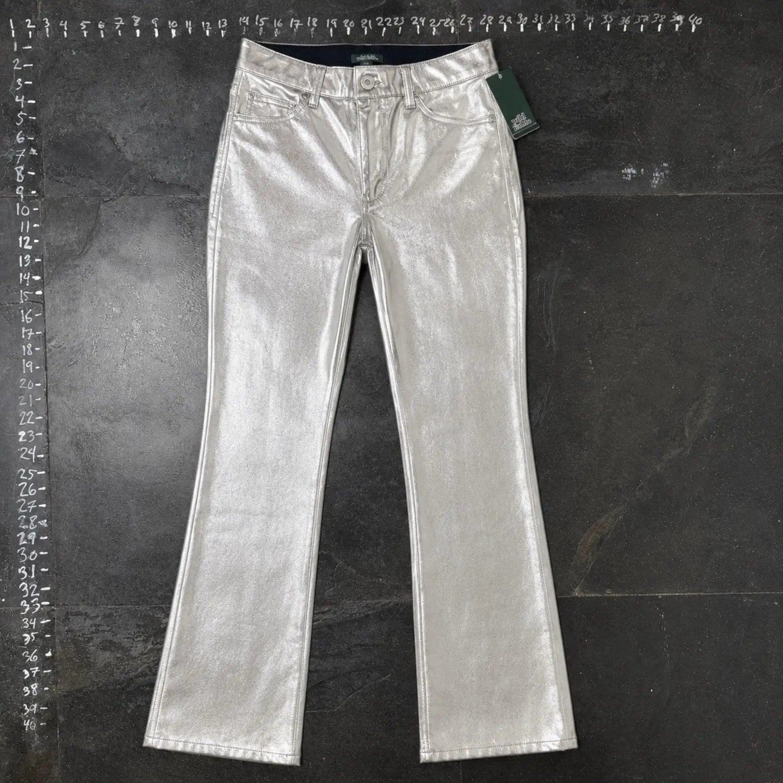 Wild Fable Metallic Silver Flare Pants Size 4 Wild Fable