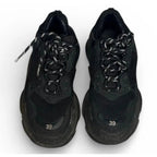 Balenciaga Triple S Black Mesh and Leather Chunky Sneakers Balenciaga