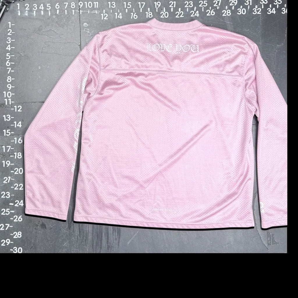 Chrome Hearts Pink 'Love You' Mesh Warm-Up Long Sleeve Jersey Chrome Hearts