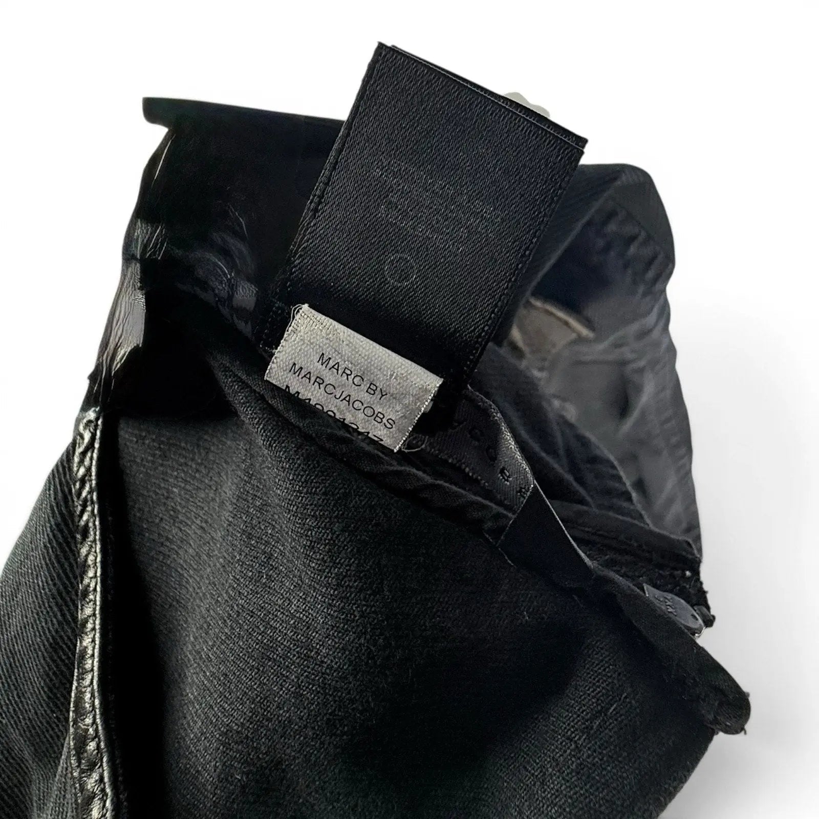 Marc by Marc Jacobs Leather Sleeve Denim Mini Dress Size 0 Marc by Marc Jacobs