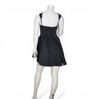 Black Sleeveless Lace Trim Corset Mini Dress Retro Stage