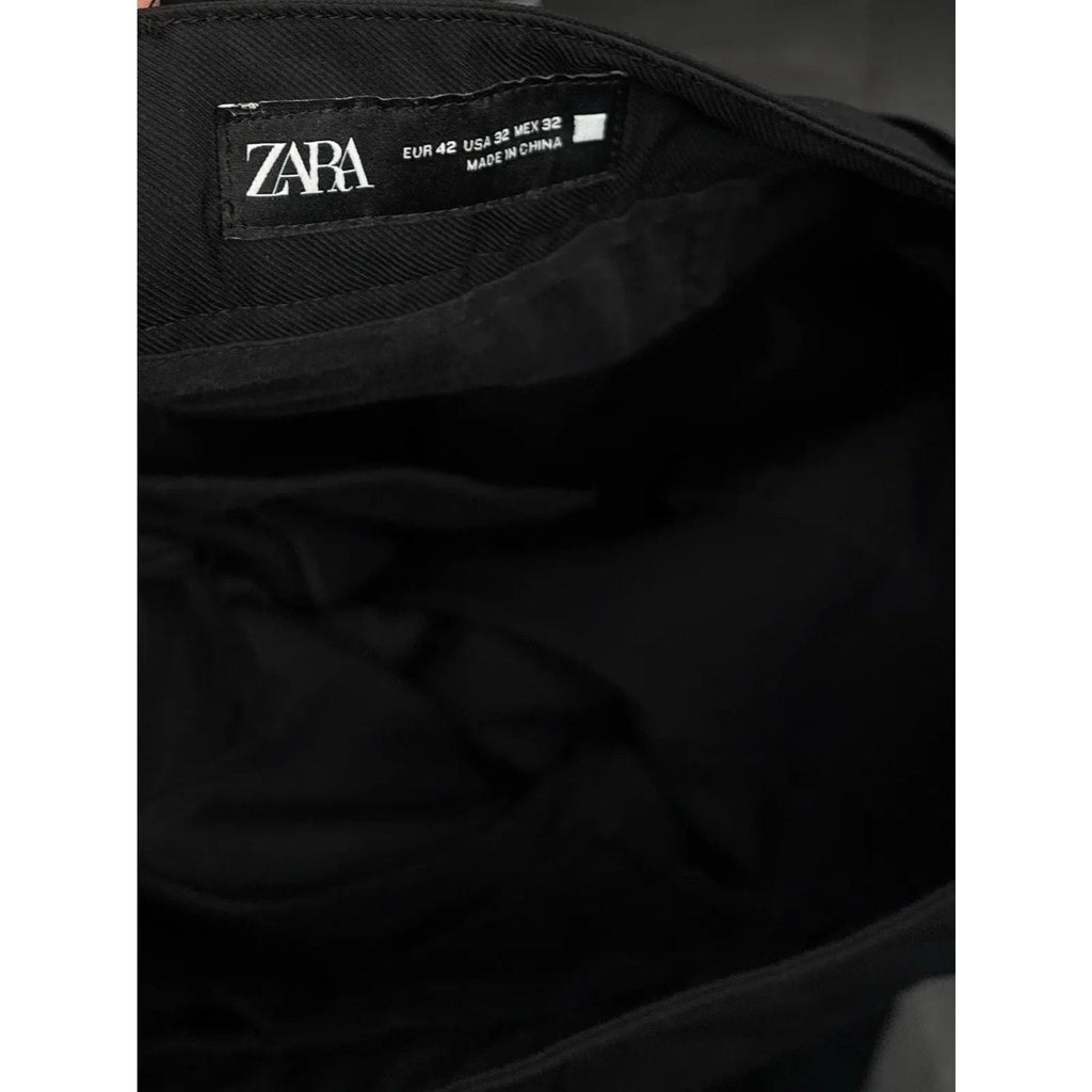 Zara Black Technical Utility Pants with Ankle Zips Size 32 Zara