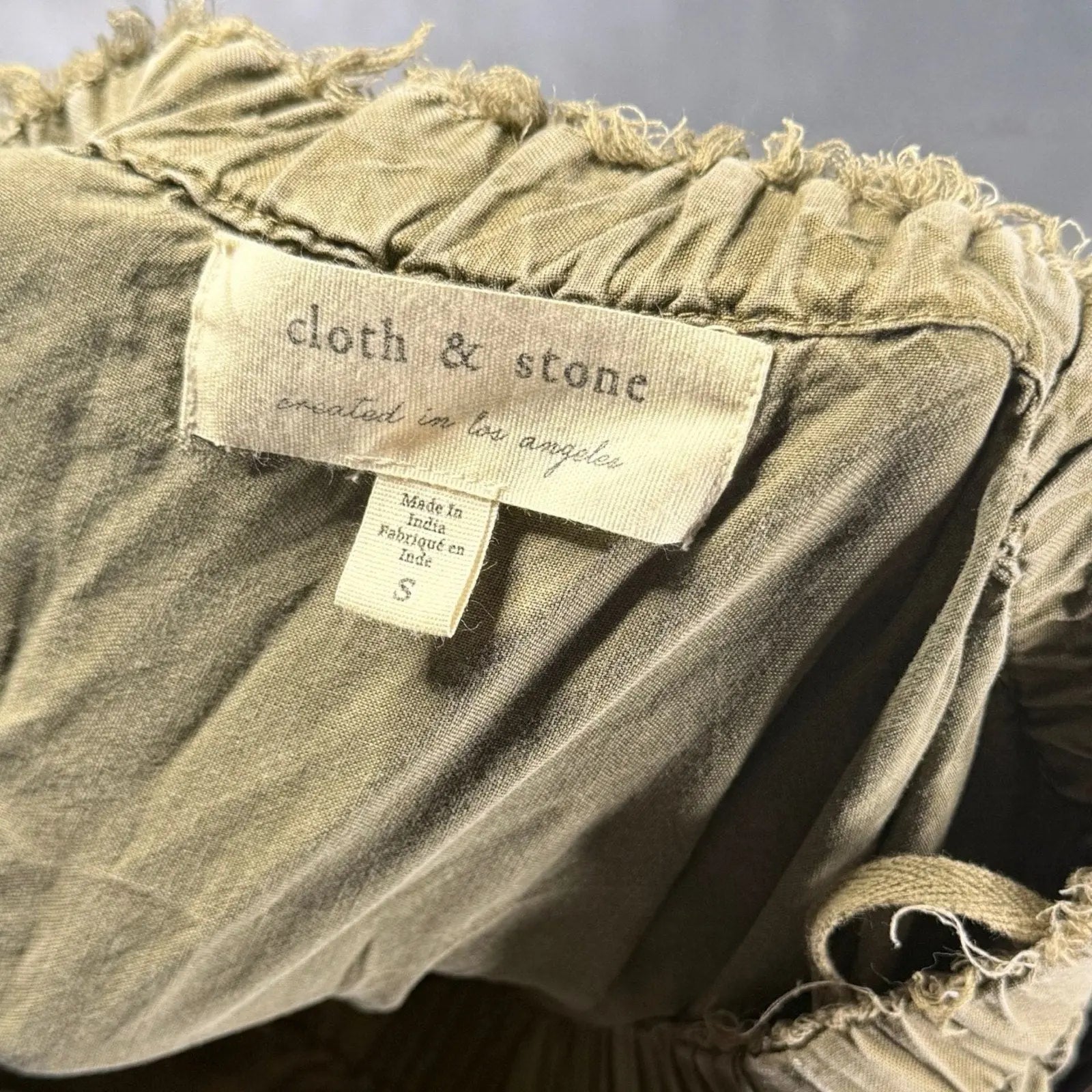 Cloth & Stone Strapless Wide Leg Jumpsuit Olive Green Size S Cloth & stone