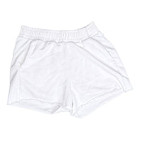ZARA White Terry Cloth High-Waisted Raw Hem Sweat Shorts