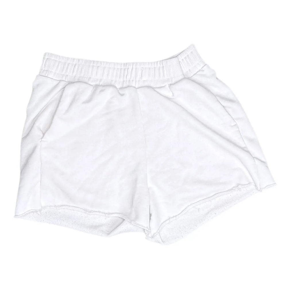 ZARA White Terry Cloth High-Waisted Raw Hem Sweat Shorts ZARA
