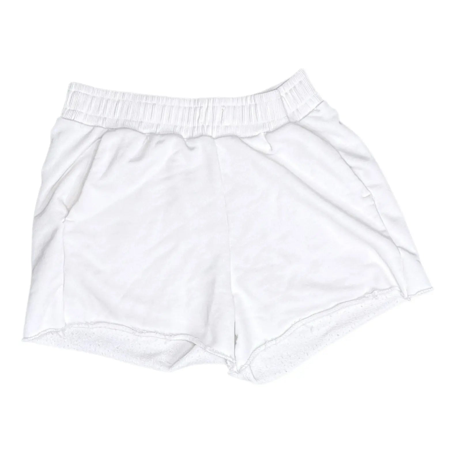 ZARA White Terry Cloth High-Waisted Raw Hem Sweat Shorts ZARA
