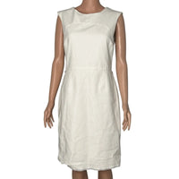 Black Republic Sleeveless Sheath Dress, Cream White Midi, Women's Size 10 Black Republic