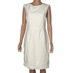 Black Republic Sleeveless Sheath Dress, Cream White Midi, Women's Size 10 Black Republic