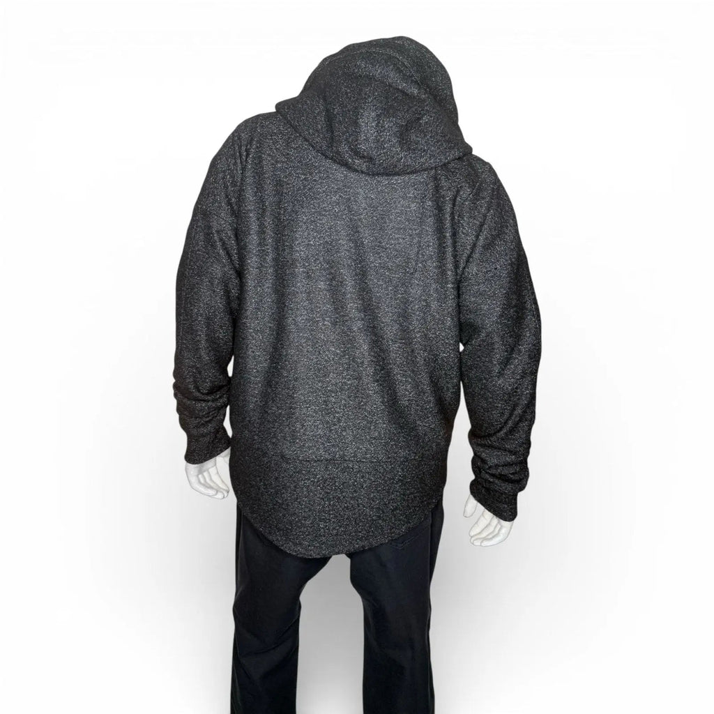 Black Marled Full-Zip Heavyweight Panel Hoodie Pyer Moss