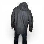 Black Marled Full-Zip Heavyweight Panel Hoodie Pyer Moss