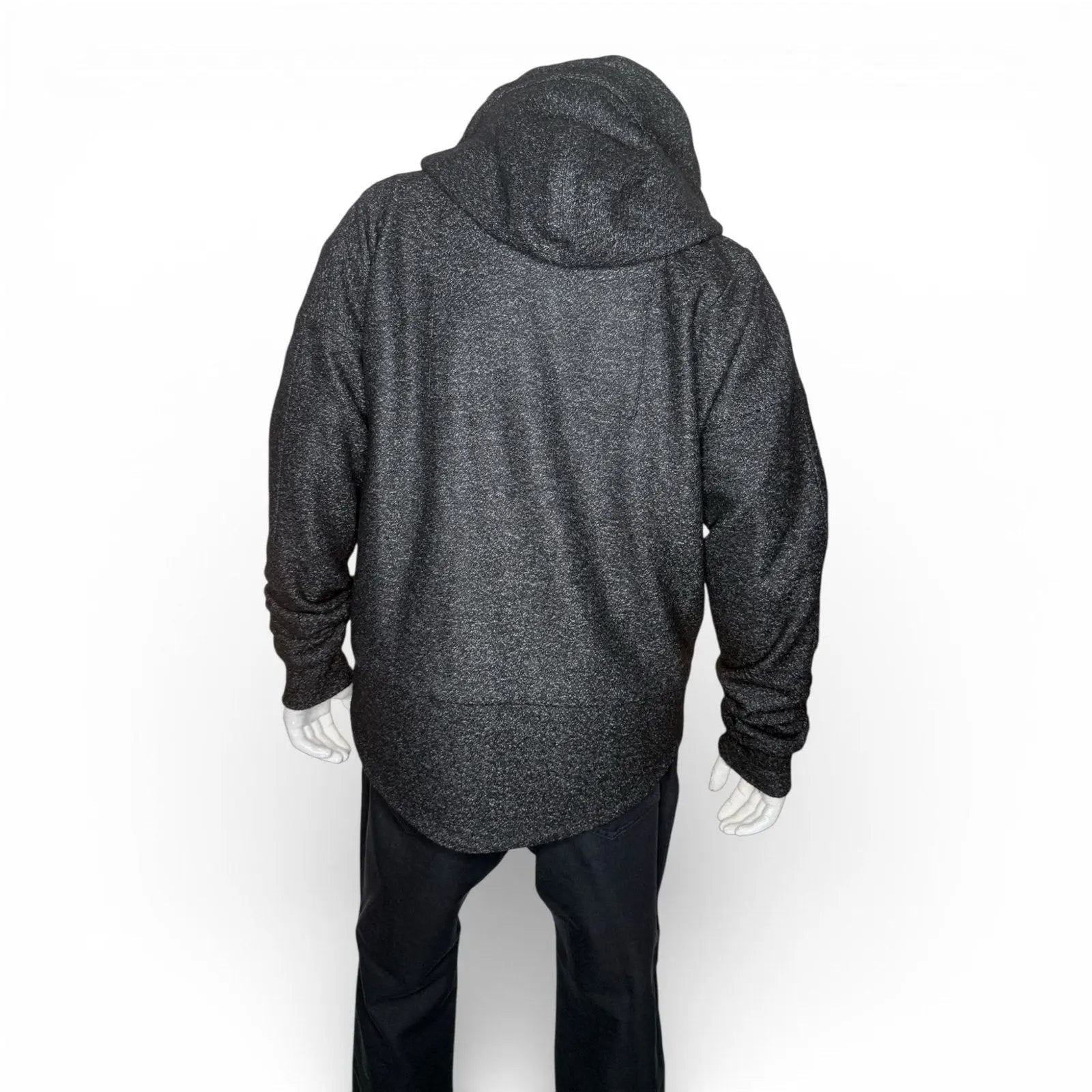 Black Marled Full-Zip Heavyweight Panel Hoodie Pyer Moss