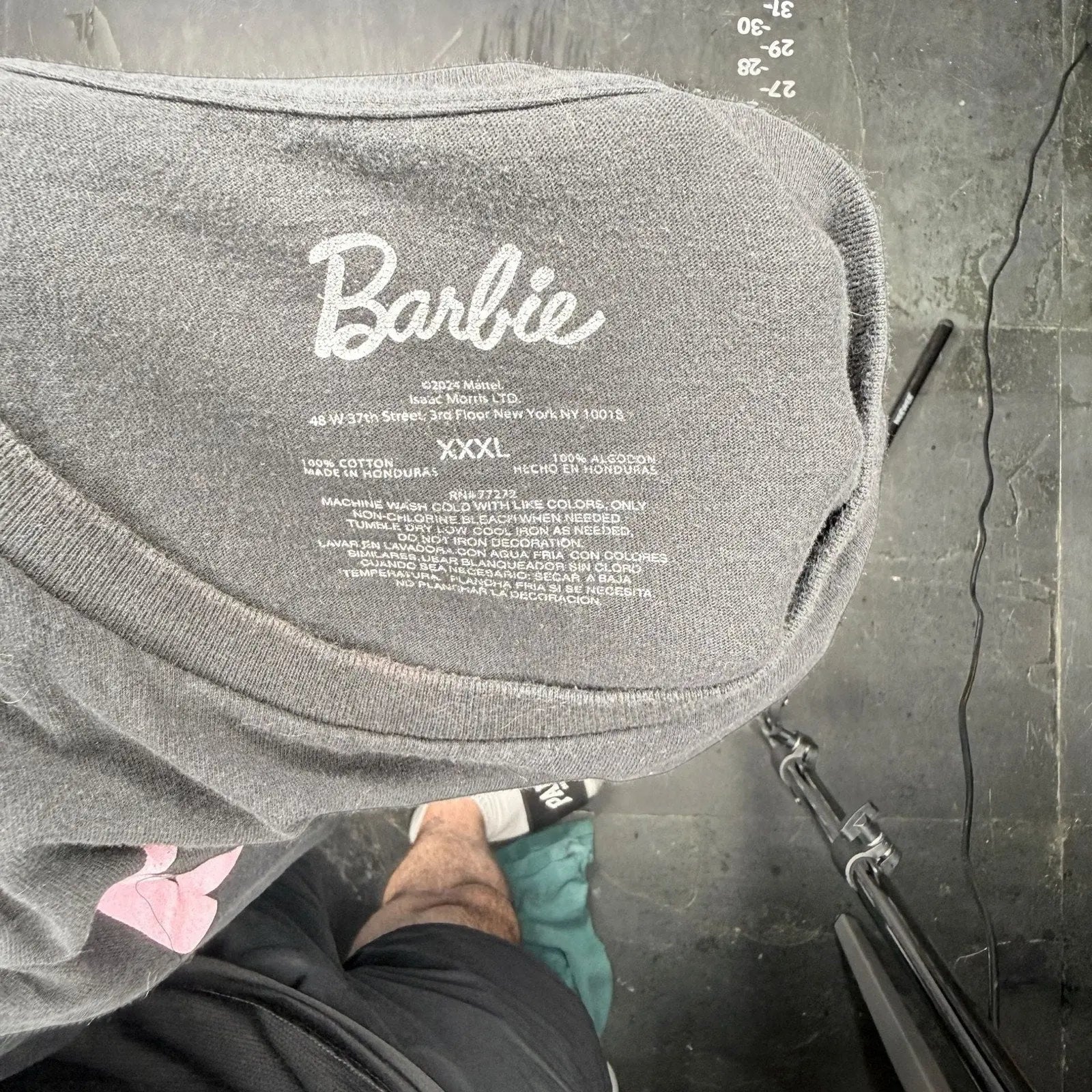 Barbie Logo Graphic T-Shirt Gray Pink XXXL Isaac Morris Mattel Mattel