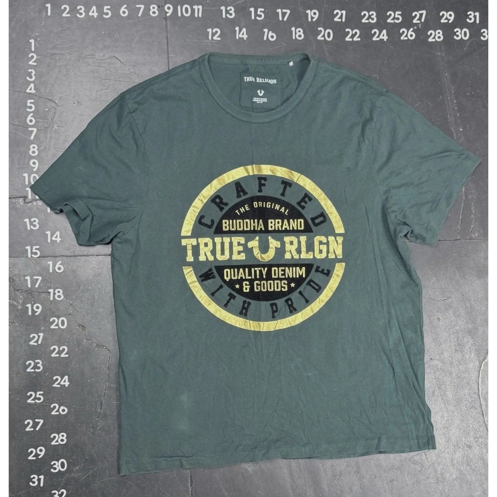 True Religion SS Crafted Graphic Tee XXL Green True Religion