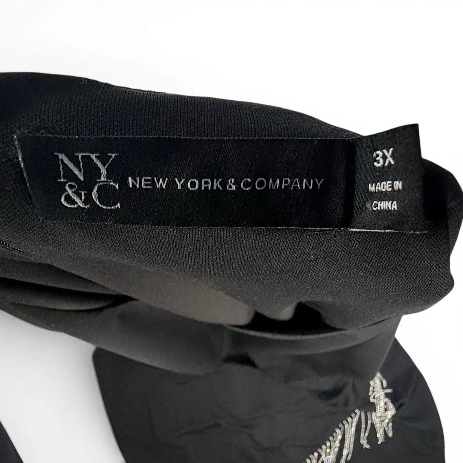 New York & Company Black Sleeveless Chain Fringe Hem Sheath Dress Size 3X New York & Company