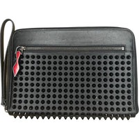Christian Louboutin Black Spiked Leather Tablet Case Clutch Christian Louboutin