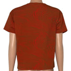 Acne Studios Red and Brown Wavy Textured Knit Short Sleeve T-Shirt Acne Studios