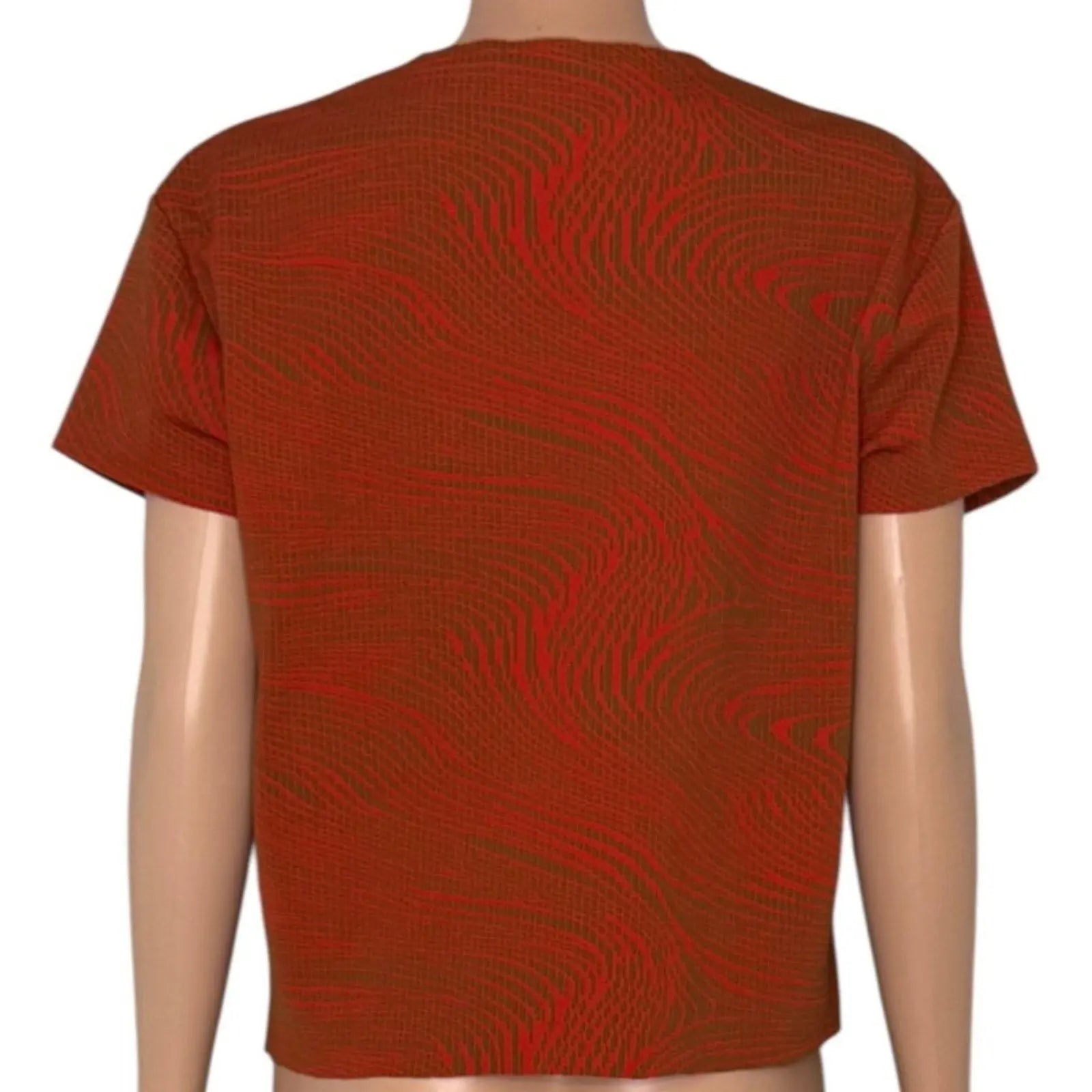 Acne Studios Red and Brown Wavy Textured Knit Short Sleeve T-Shirt Acne Studios