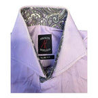 Absolute Rebellion Slim Fit Purple Dress Shirt with Paisley Contrast Collar giving blooms foundation