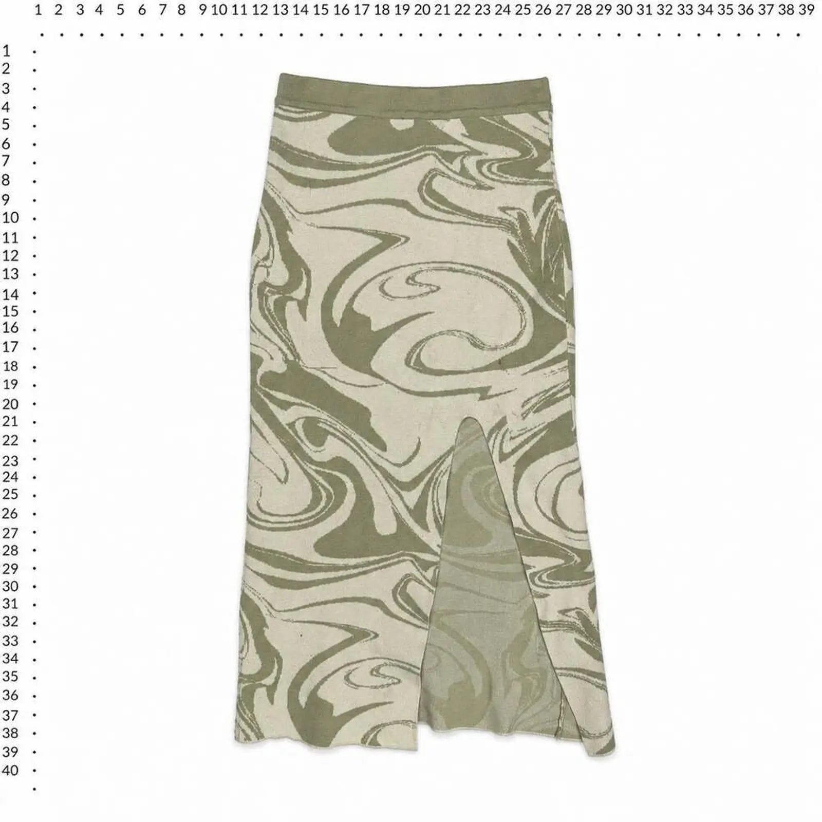 4th + Reckless Size S Green Swirl Print Knit Midi Skirt 4th + Reckless
