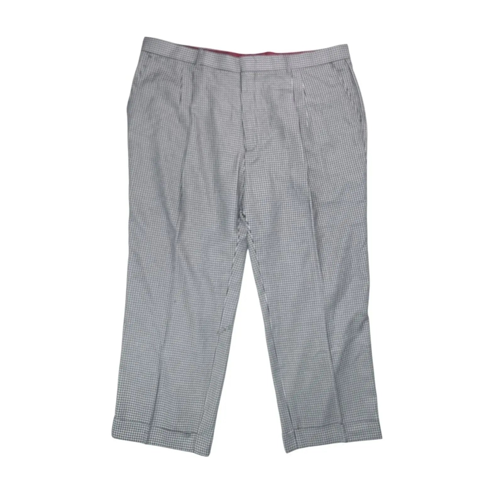 NN07 Simon Houndstooth Check Pleated Cotton Trousers NN07