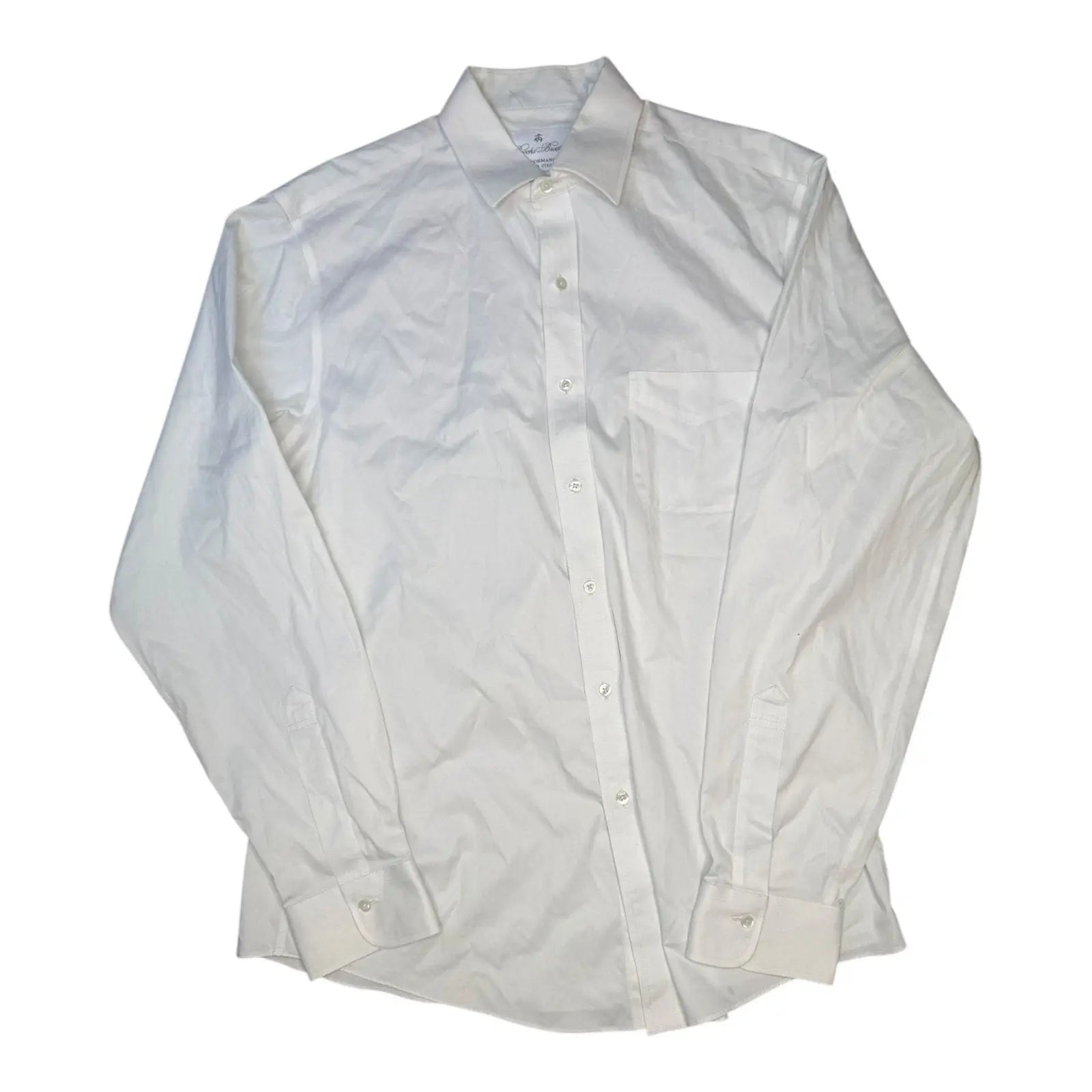 Brooks Brothers Men's Solid White Non-Iron Performance Stretch Dress Shirt Brooks Brothers