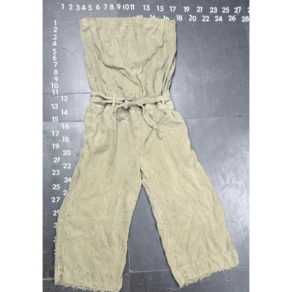 Cloth & Stone Strapless Wide Leg Jumpsuit Olive Green Size S Cloth & stone
