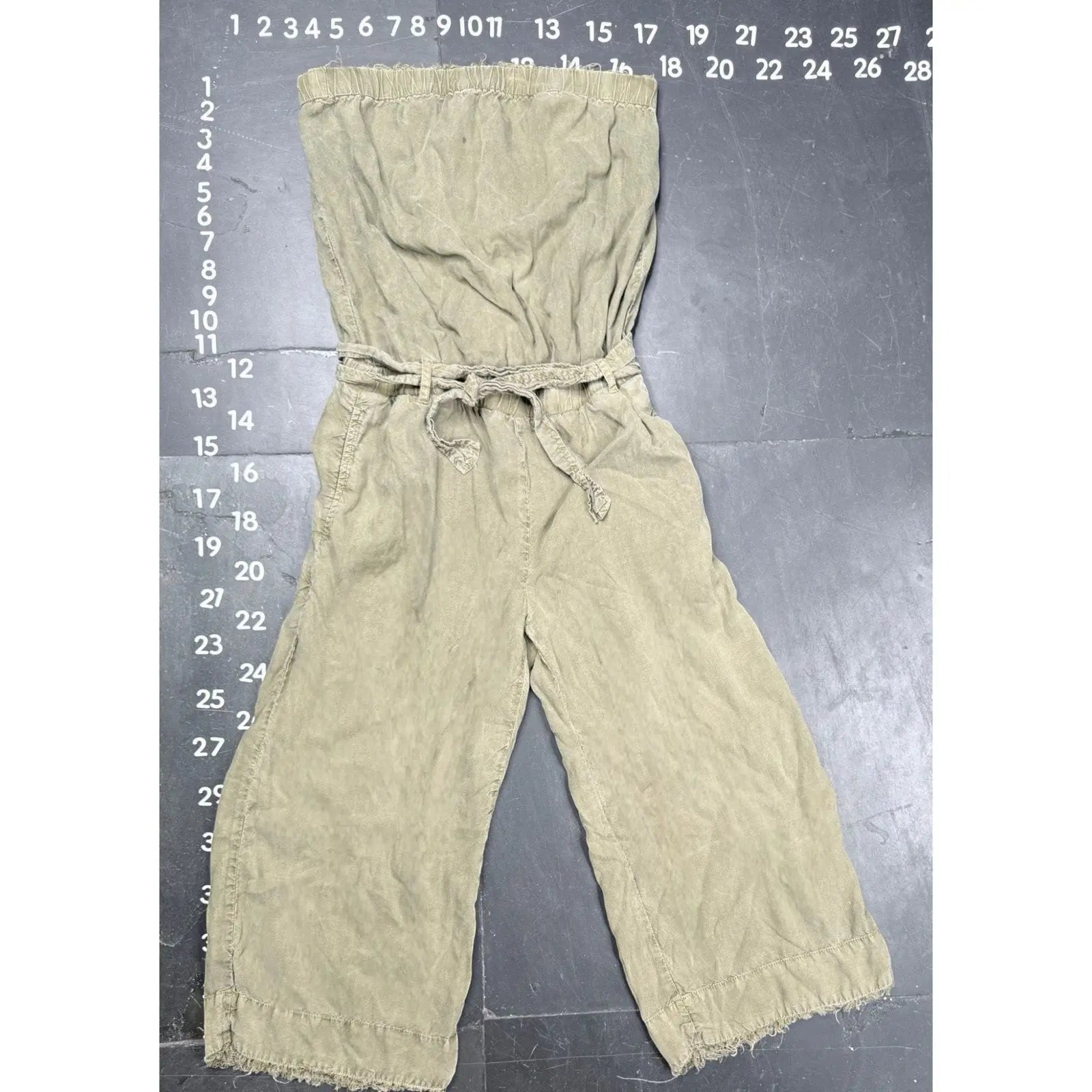 Cloth & Stone Strapless Wide Leg Jumpsuit Olive Green Size S Cloth & stone