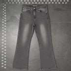 Blue Asphalt Star Back Pocket Flare Jeans Size L