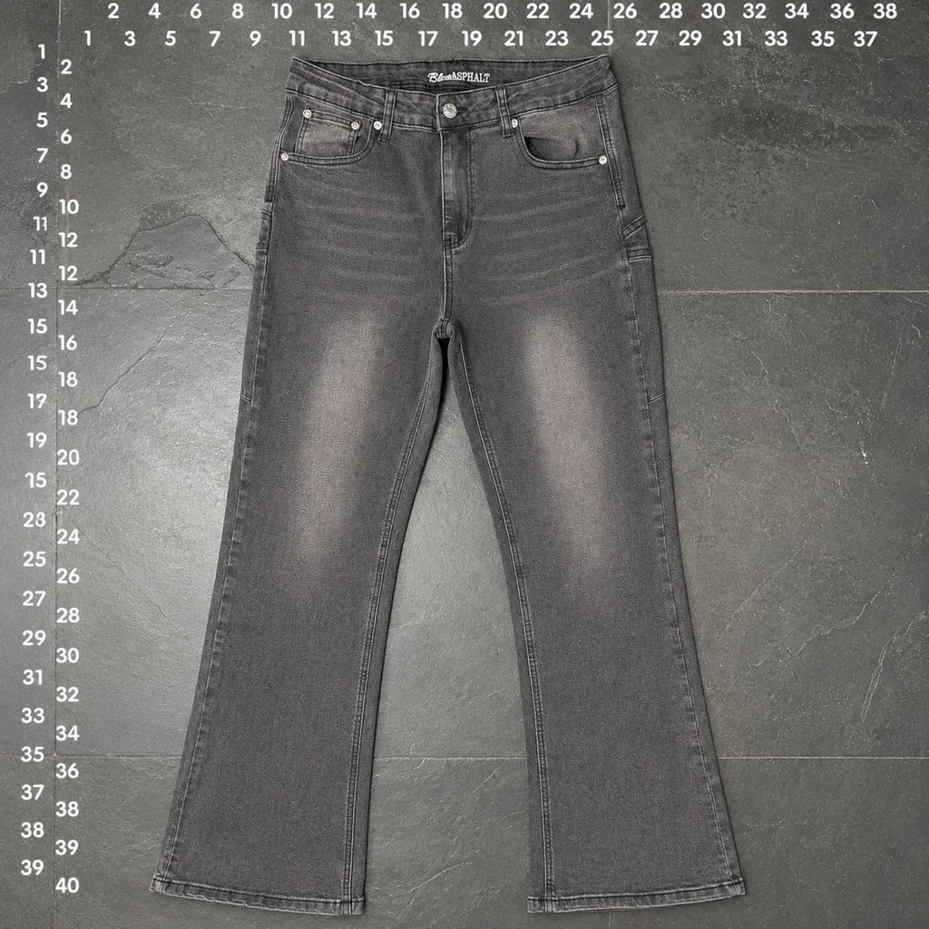 Blue Asphalt Star Back Pocket Flare Jeans Size L Blue Asphalt