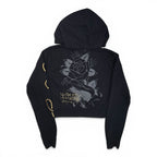 Ed Hardy Born Free Bird & Rose Cropped Zip-Up Hoodie Size M
