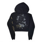Ed Hardy Born Free Bird & Rose Cropped Zip-Up Hoodie Size M Ed Hardy