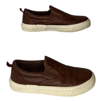 Old Navy Boys Faux-Leather Brown Slip-On Sneakers Old Navy