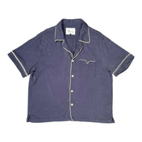 Tombolo 100% Tencel Navy Blue Short Sleeve Button Down Shirt Size XL Tombolo