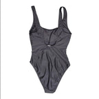 No Boundaries Women's Black One Piece High Cut Scoop Neck Swimsuit No Boundaries