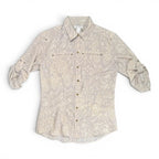Calvin Klein Snakeskin Print Roll-Tab Sleeve Utility Button Down Shirt Calvin Klein