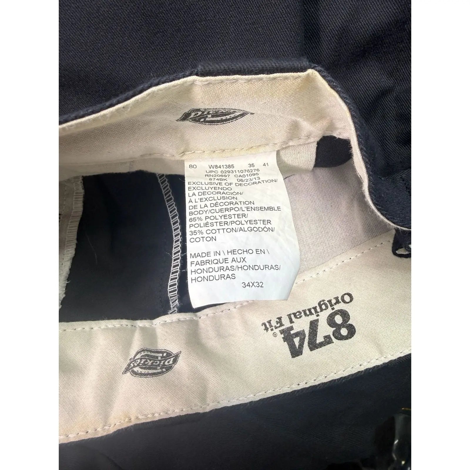 Vintage Dickies 874 Original Fit Black Work Pants 34x32 Dickies