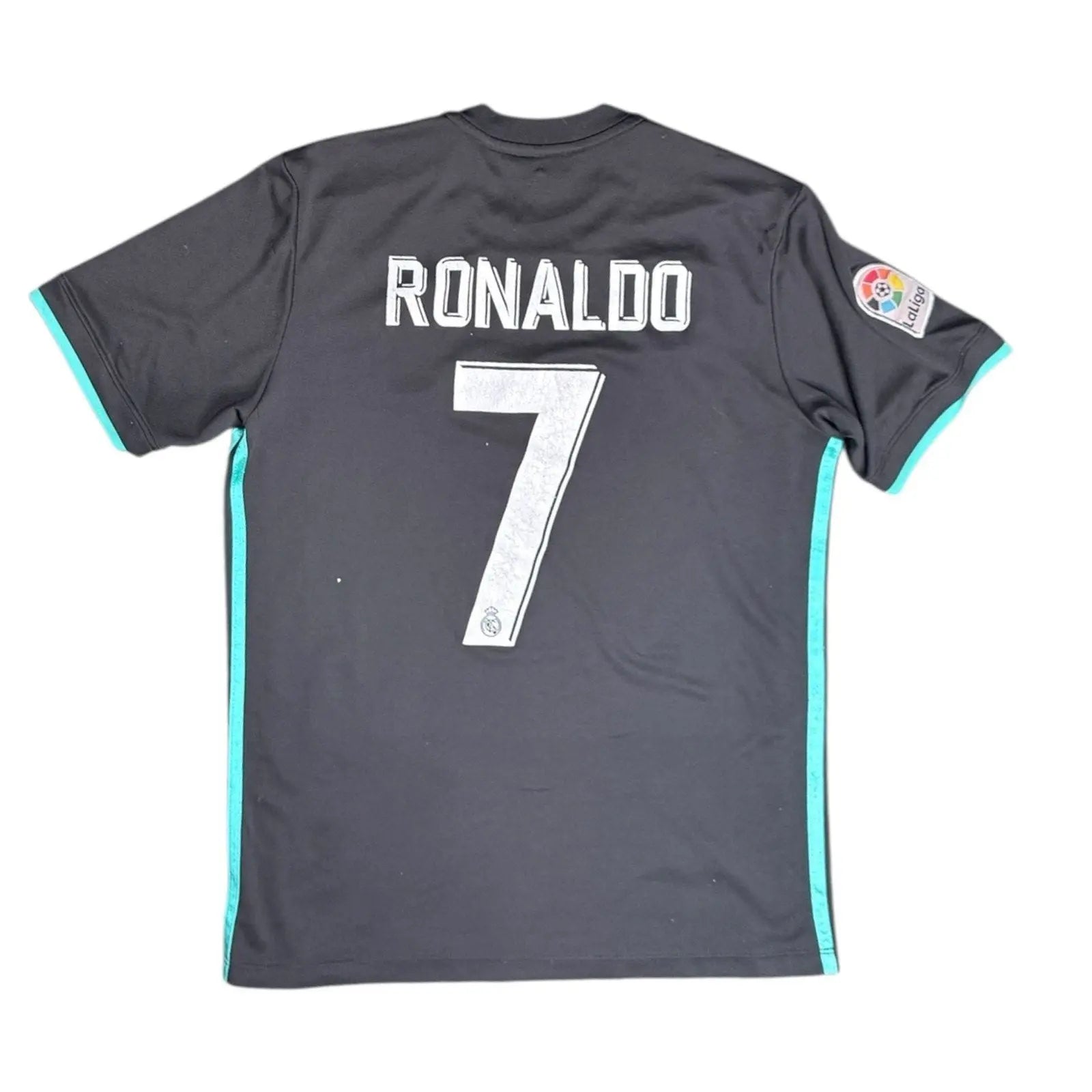 Cristiano Ronaldo Real Madrid 2017-18 Away Jersey with FIFA World Champions Patc adidas