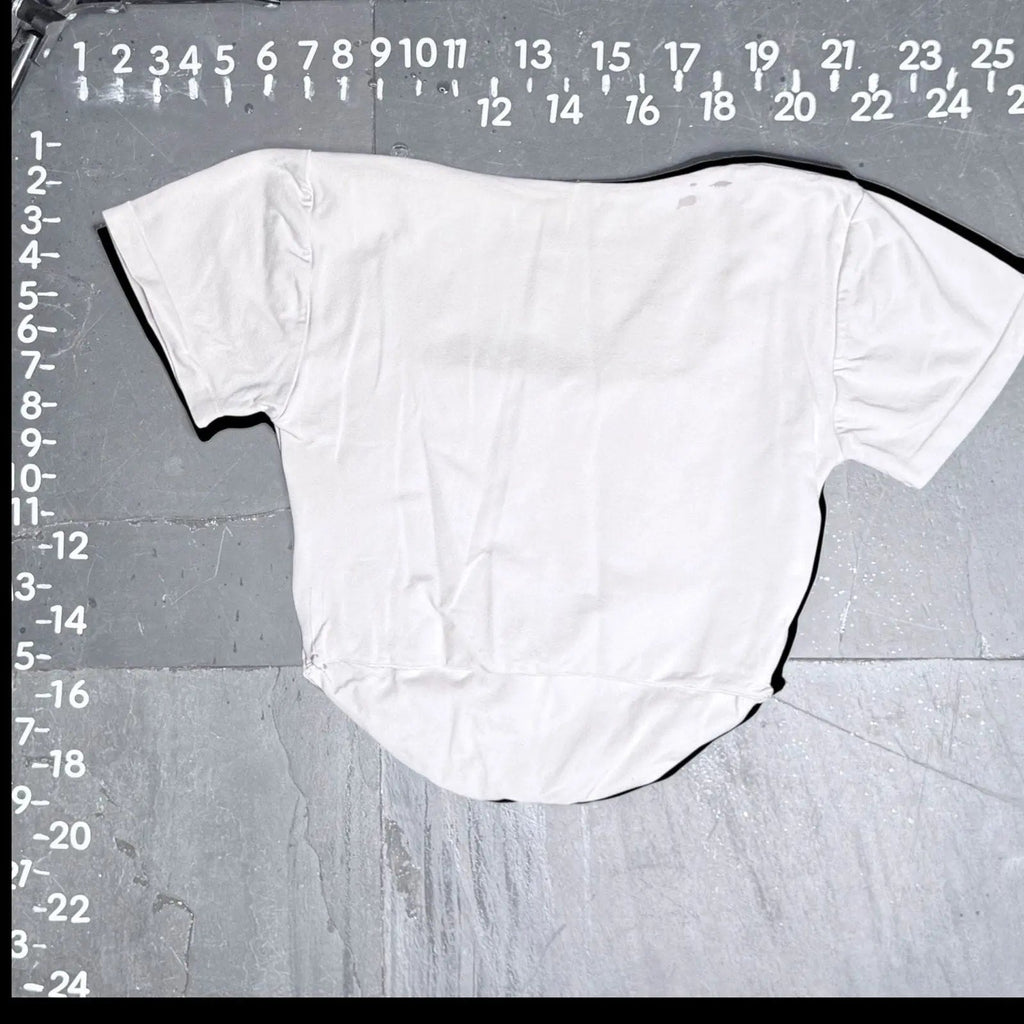 Angel Cult White Square Neck Short Sleeve Corset Crop Top Angel Cult