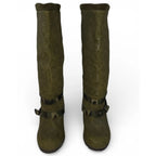 Suede Knee High Boots Green for Women for sale Unbranded