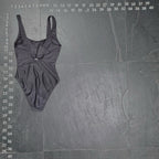 No Boundaries Women's Black One Piece High Cut Scoop Neck Swimsuit No Boundaries
