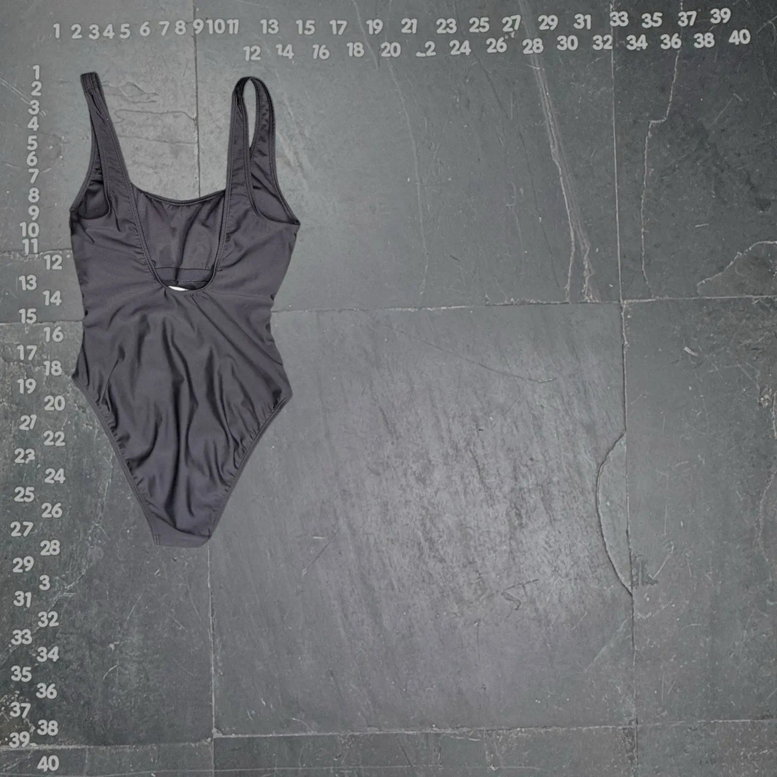 No Boundaries Women's Black One Piece High Cut Scoop Neck Swimsuit No Boundaries