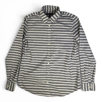 Banana Republic Grey and White Striped Cotton Button Down Shirt Size XS