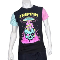 Fresh Laundry Trippin UFO Mushroom Skull Colorblock Graphic Fresh Laundry