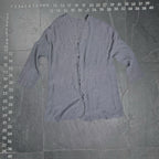 J. Jill Grey Lightweight Crinkle Knit Button Front Cardigan Sweater