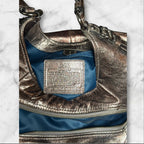 Coach Metallic Leather Hobo Shoulder Bag giving blooms foundation