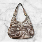 Coach Metallic Leather Hobo Shoulder Bag giving blooms foundation
