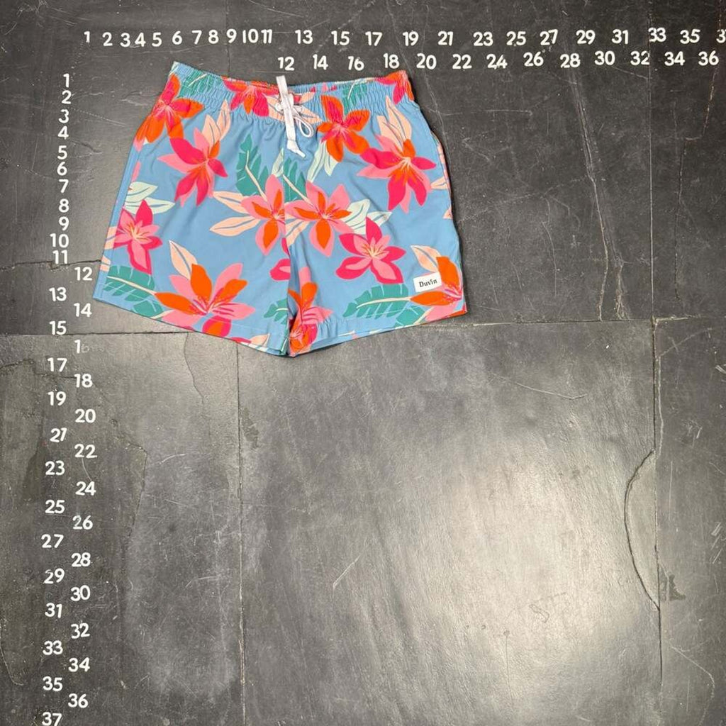 Duvin Design Floral Print Swim Trunks Size Small