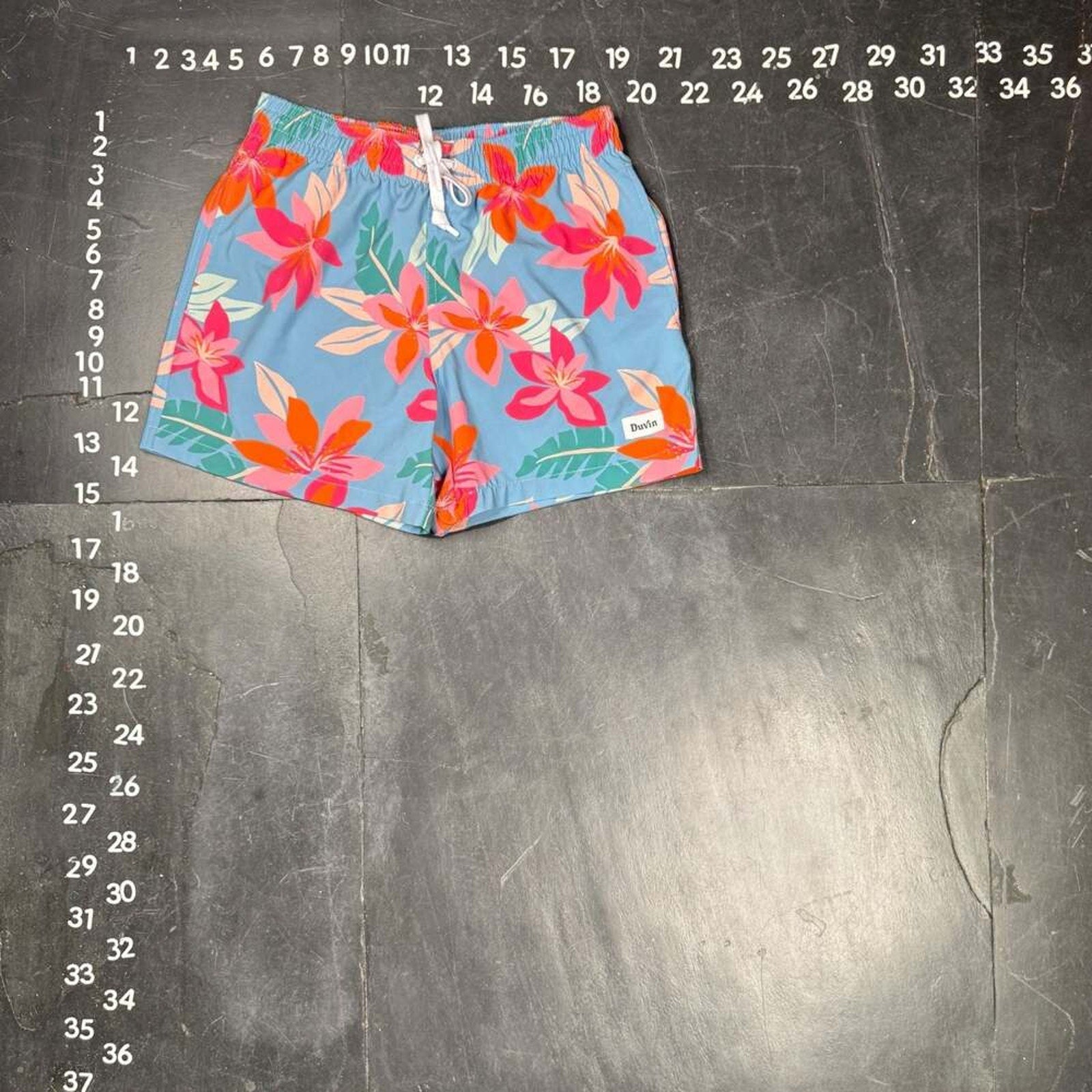 Duvin Design Floral Print Swim Trunks Size Small